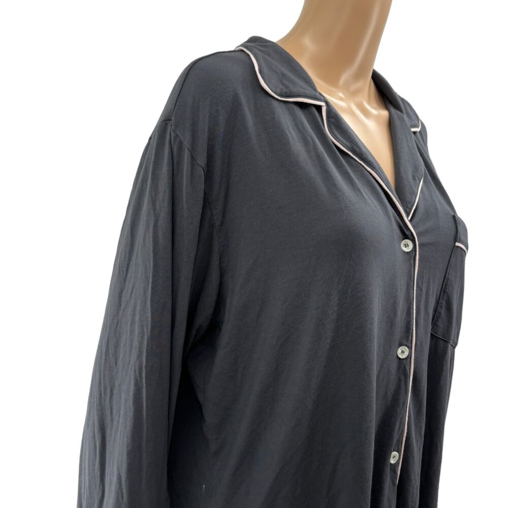 Eberjey Graphite Gray Gisele Piped Long Sleeve Pa… - image 6